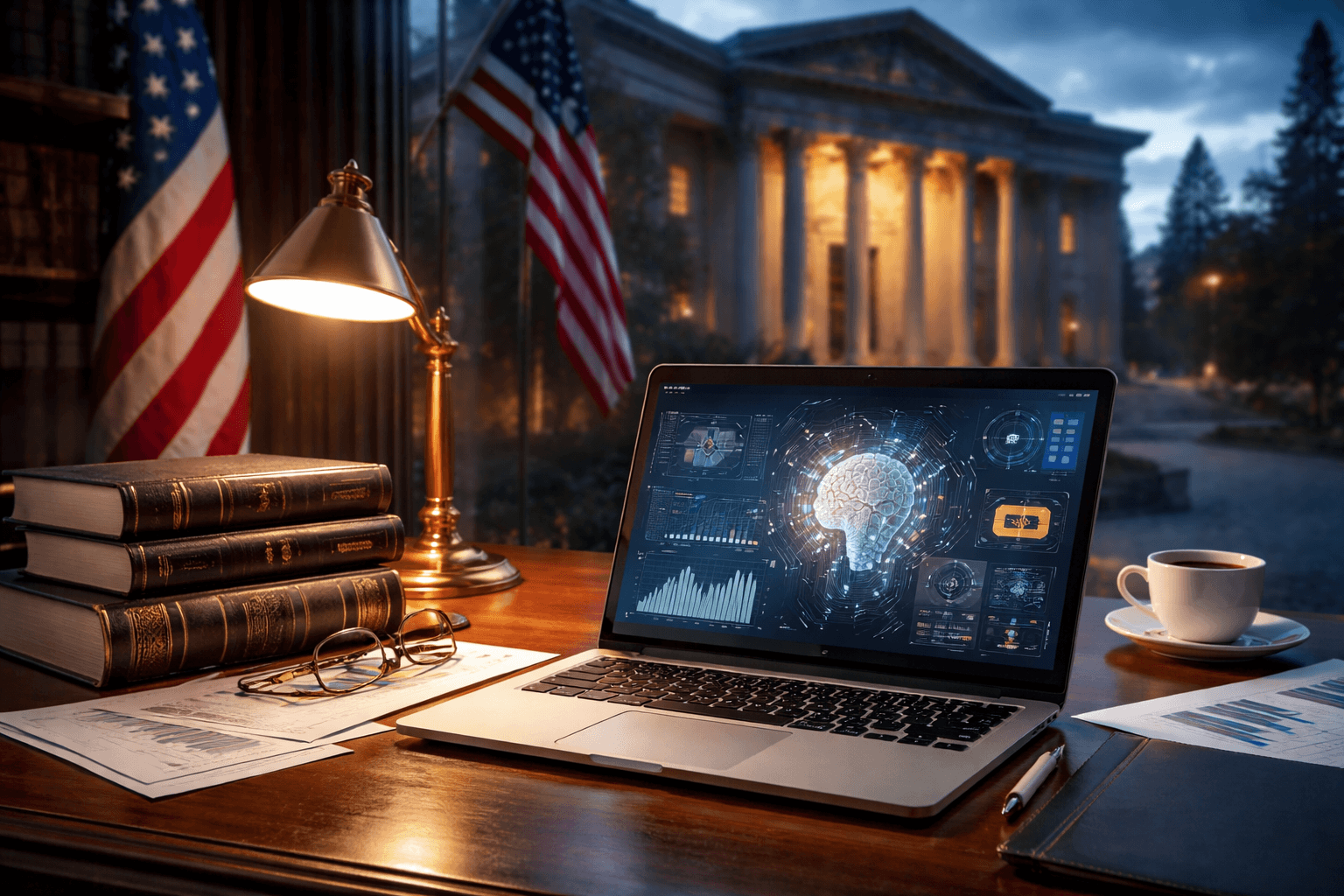 Federal AI data science and cybersecurity workspace with analytics, government, and research environment