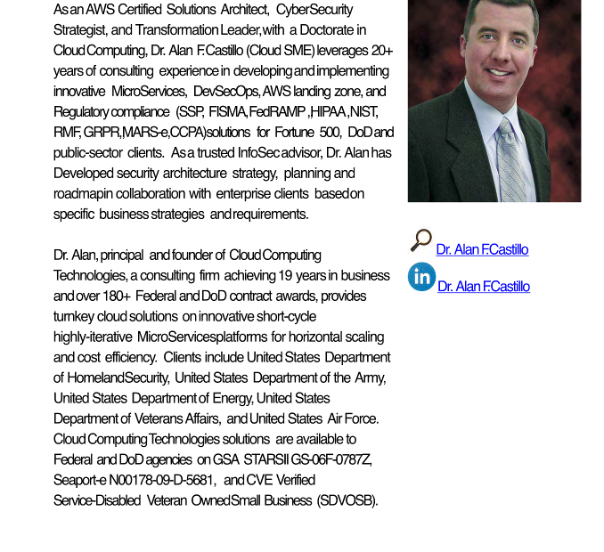 Profile of Dr. Alan F. Castillo featured in the "Top 50 Influential DevSecOps Professionals" recognition publication.